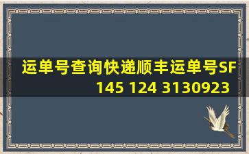 运单号查询快递顺丰运单号SF 145 124 3130923